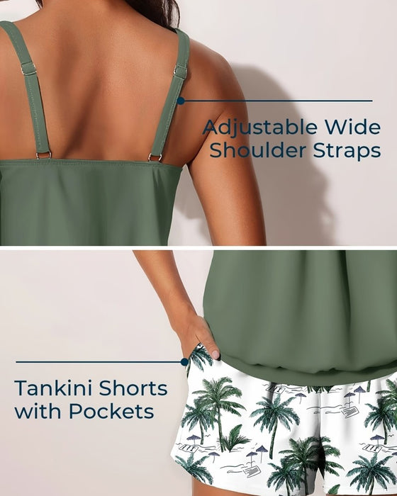 Tankini Tropisk Palm Träd Tryck