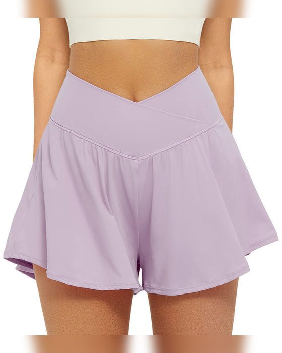Shorts Med Hög Midja Enfärgad