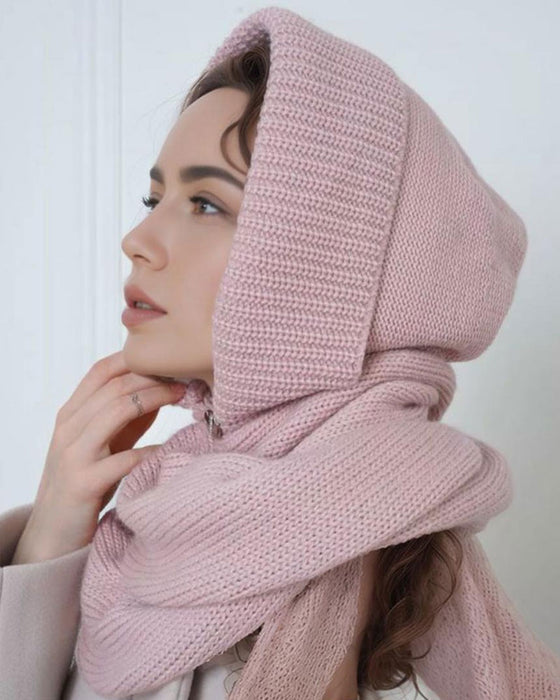 Grossist Enfärgad Stickad Huvscarf