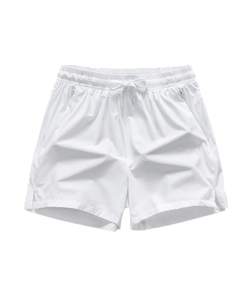 Shorts Män Elastisk Midja Ficka Snabbtorkande Is-Silke Sport