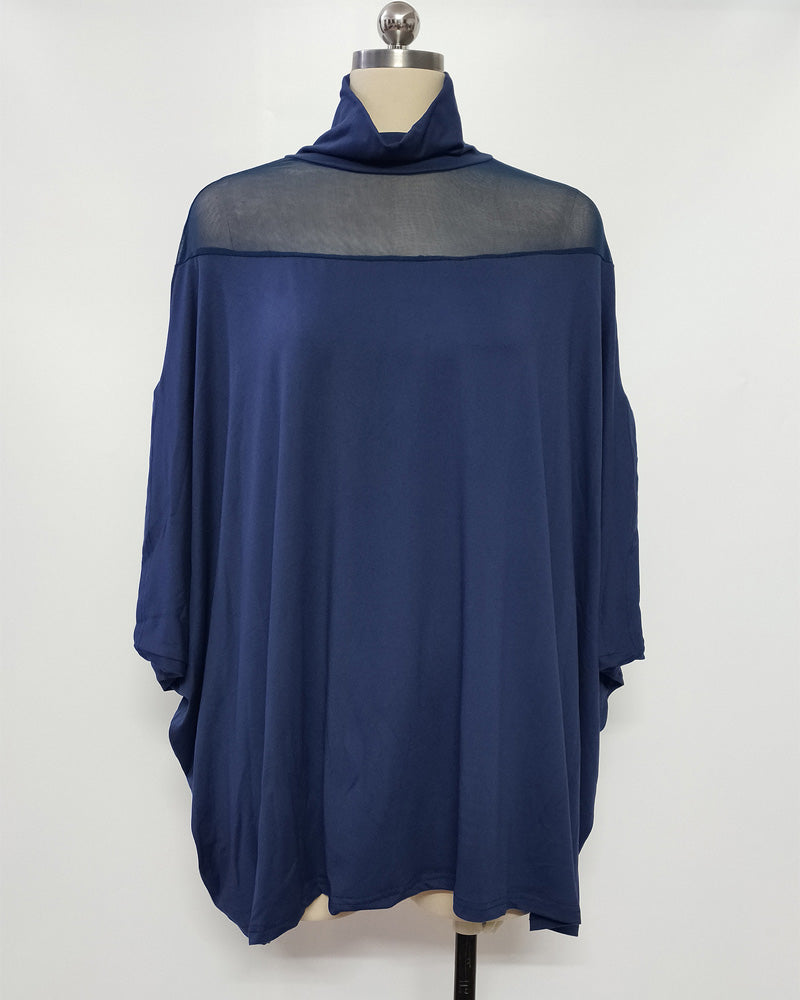 Blus Genomskinlig Cold Shoulder Dolmanärm