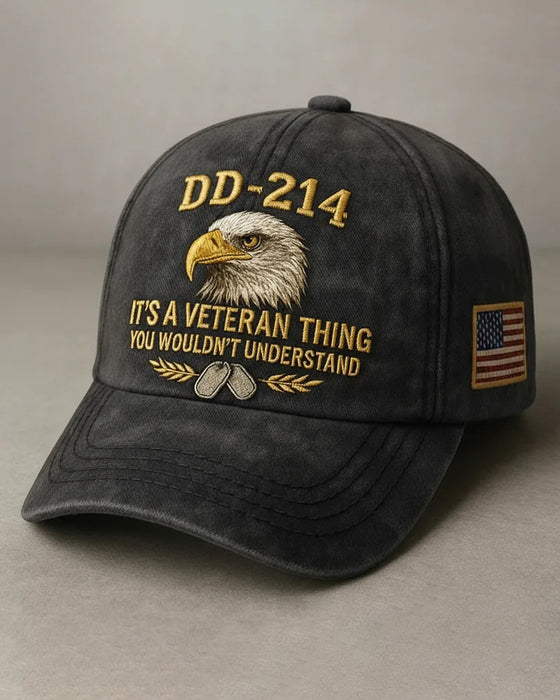 Keps DD-214 Veteran 3D-Broderad