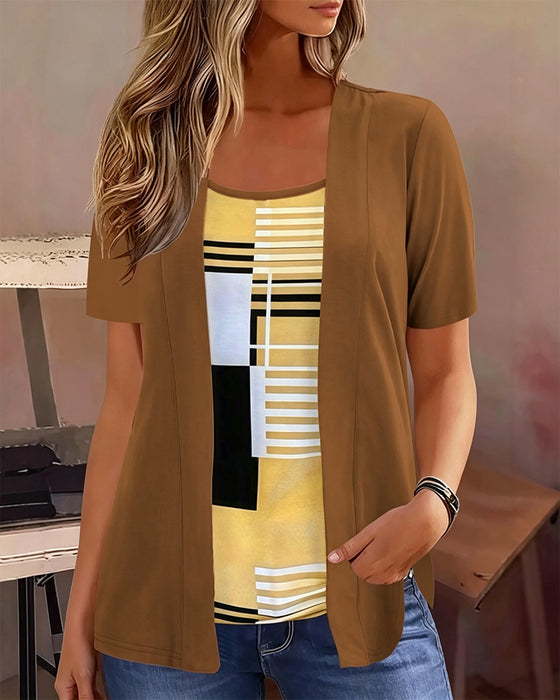 Blus Patchwork Falsk Tvådelad