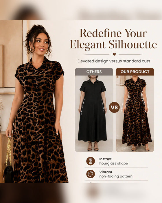 Klädning Avslappnad Leopard Maxi