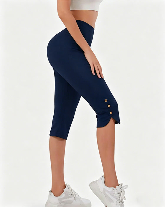 Leggings Enfärgad Slim-Fit Kapad
