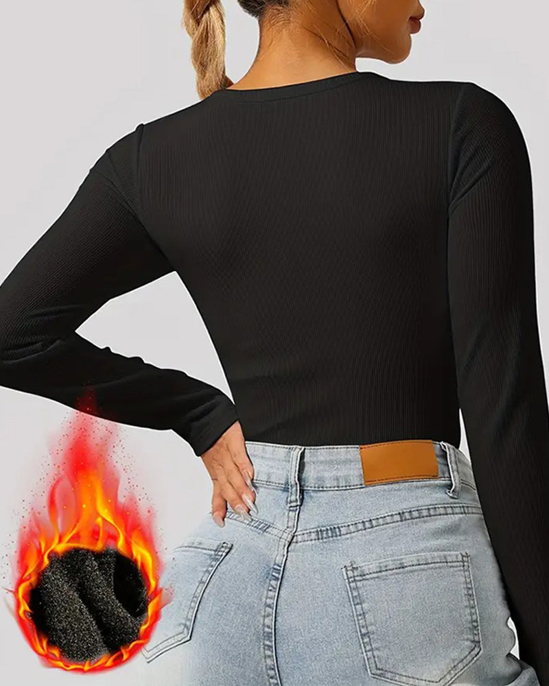 Topp Chic U-Ringning Vadderad Ribbad