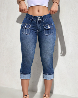 Jeans Casual Ficka Croppad