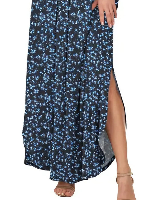Klänning Elegant Bläcktvätt Blommig Maxi