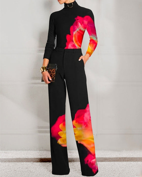 Skinny T-shirt med hög hals