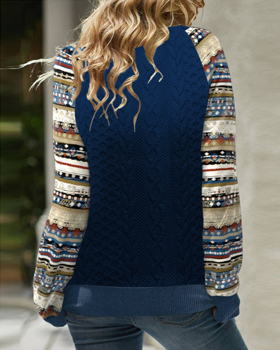 Avslappnad Sweatshirt Med Färgblock