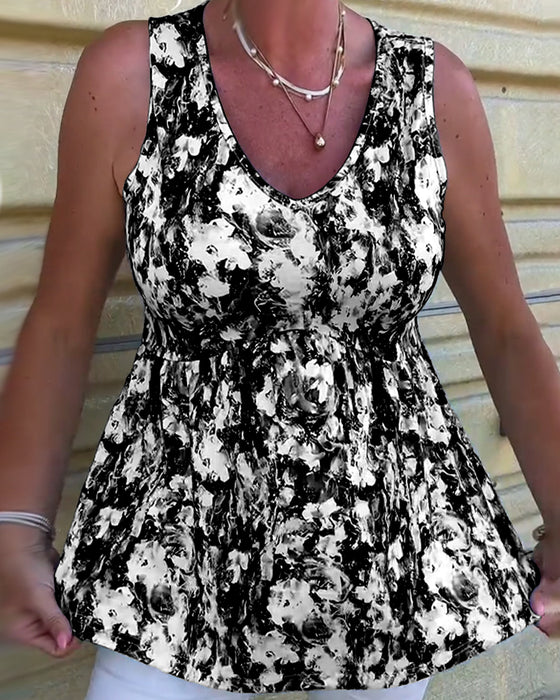 Linne Sexig Mönstrad Ärmös