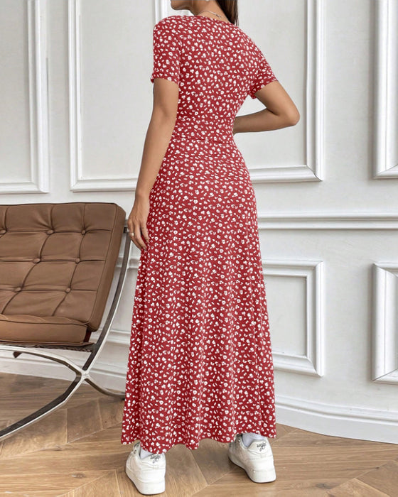 Klänning Sexig Elegant Mönstrad