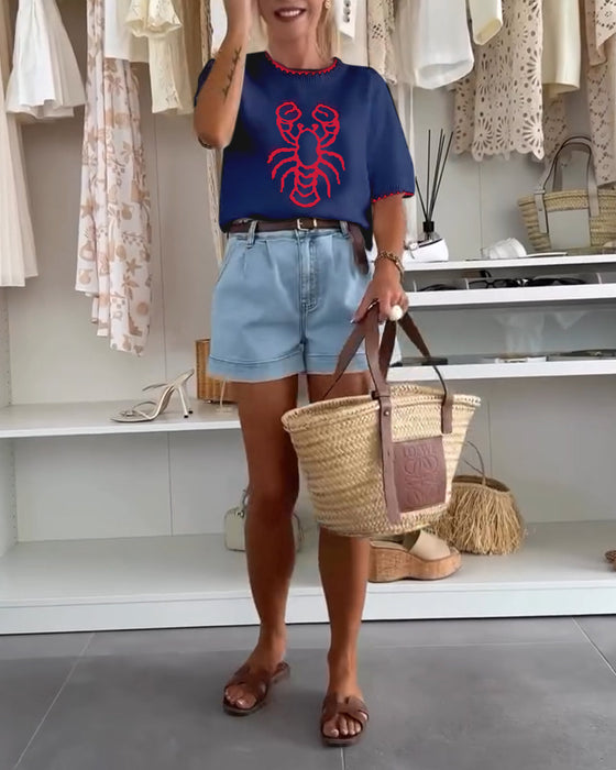 Tröja med Tryck i Streetstil