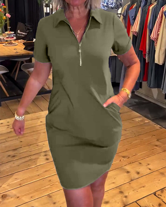 Klänning Krageblad Blixtlås