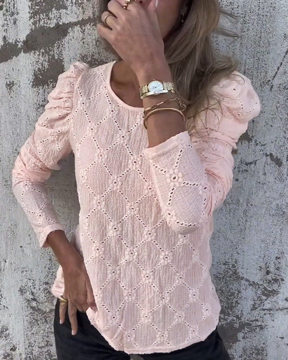 Blus Med Puffärmar Och Cutout-Detaljer