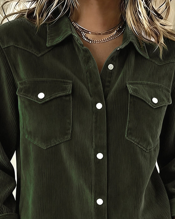 Långärmad Skjorta Med Slag Och Knappning