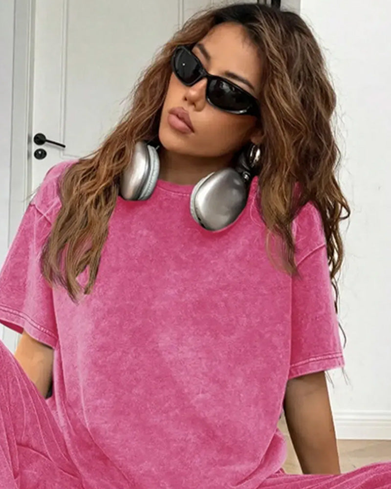 Set Distressed Kort Ärm Casual