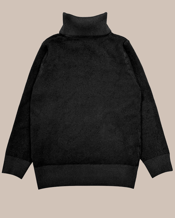 Enfärgad långärmad förtjockad tröja