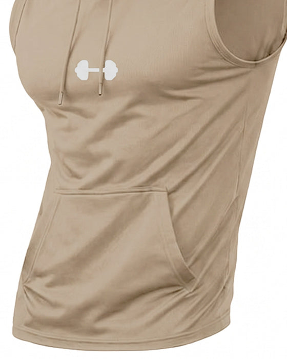 Tank Top Hoodie Tröja Ärmlös Dragsko