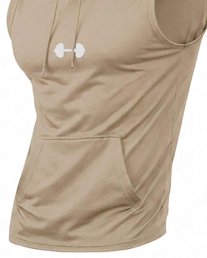 Tank Top Hoodie Tröja Ärmlös Dragsko