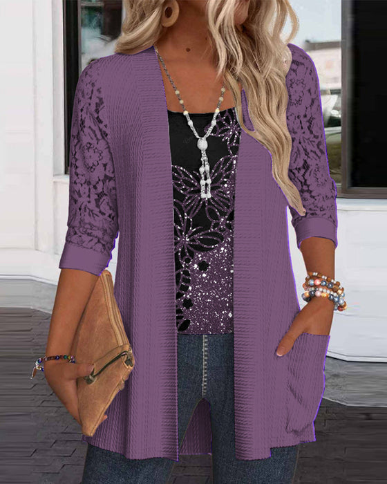 Avslappnad fjärilspets med patchwork-ficka