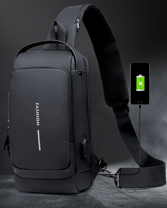 Stöldskyddande bröstväska med lösenord