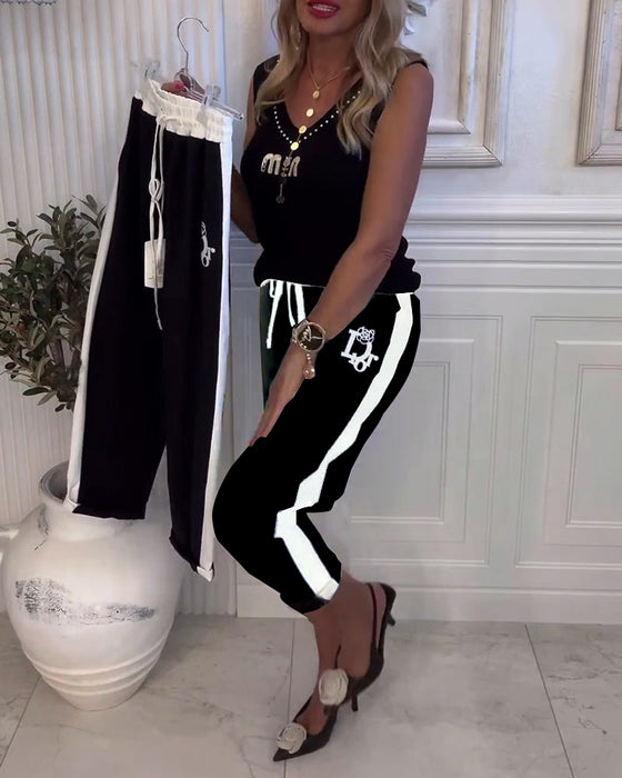 Byxor casual slim fit elastisk dragsko