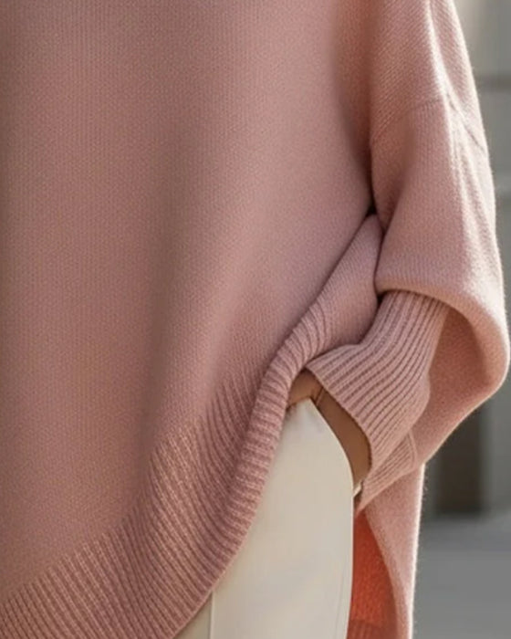 Tröja Rund Halsringning Lössittande Midjelång