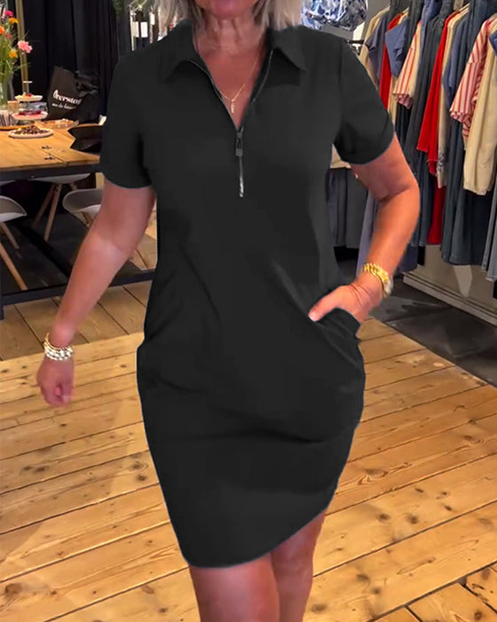 Klänning Krageblad Blixtlås