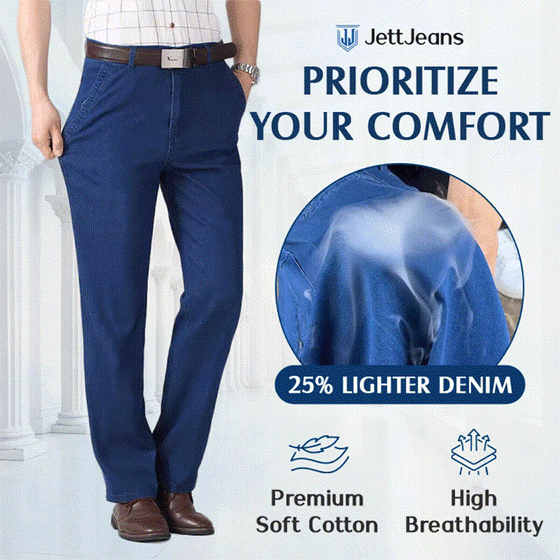 Herr Klassisk Rak Passform Stretchjeans