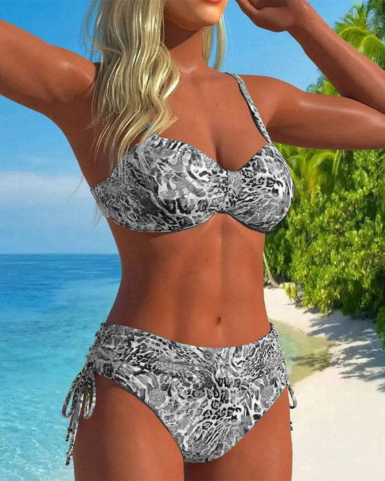 Ögonfallande Delad Badkläder med Leopardmönster