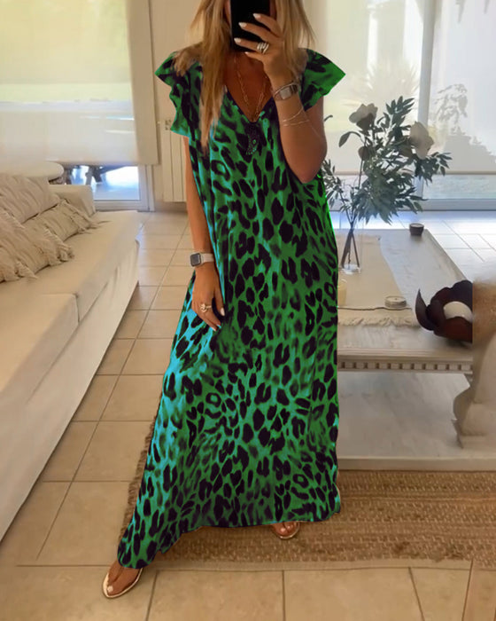 Klänning med korta ärmar och retrostil