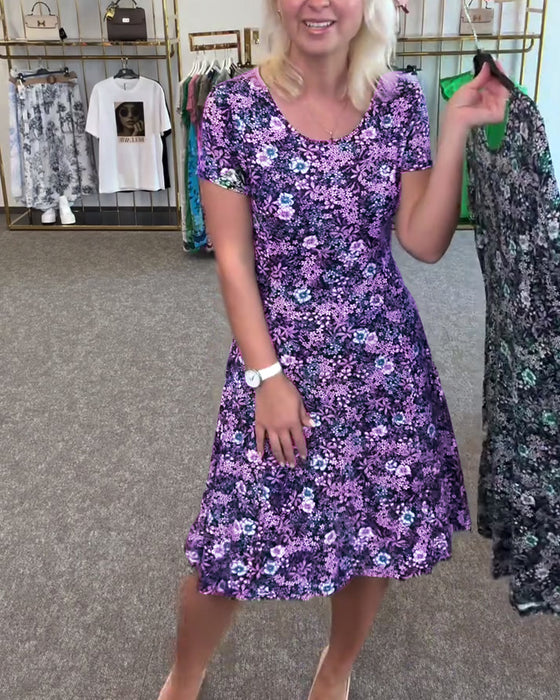 Klänning Stilfull Midjesmäck Tryckt