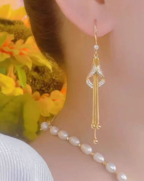 ✨ Örhängen Elegant Diamantformad Fringe 💎