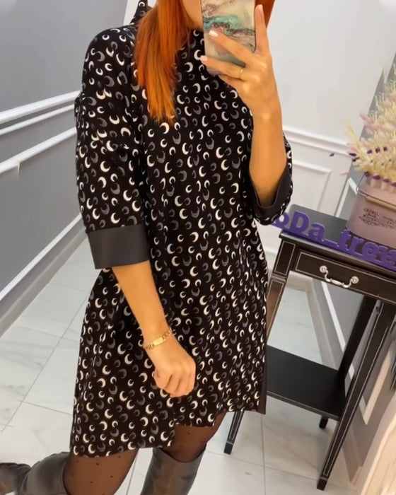 Casual klänning med fjärilstryck