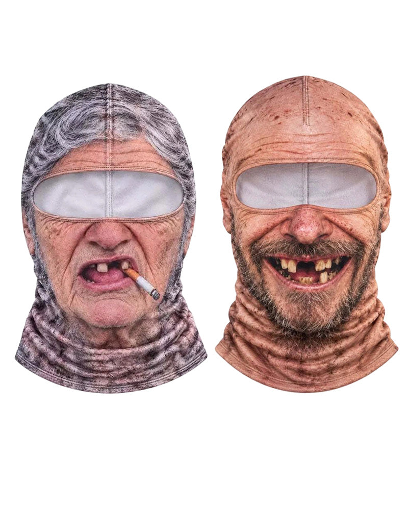 Mask Rolig 3d Grinig Gammal Man Skidåkning