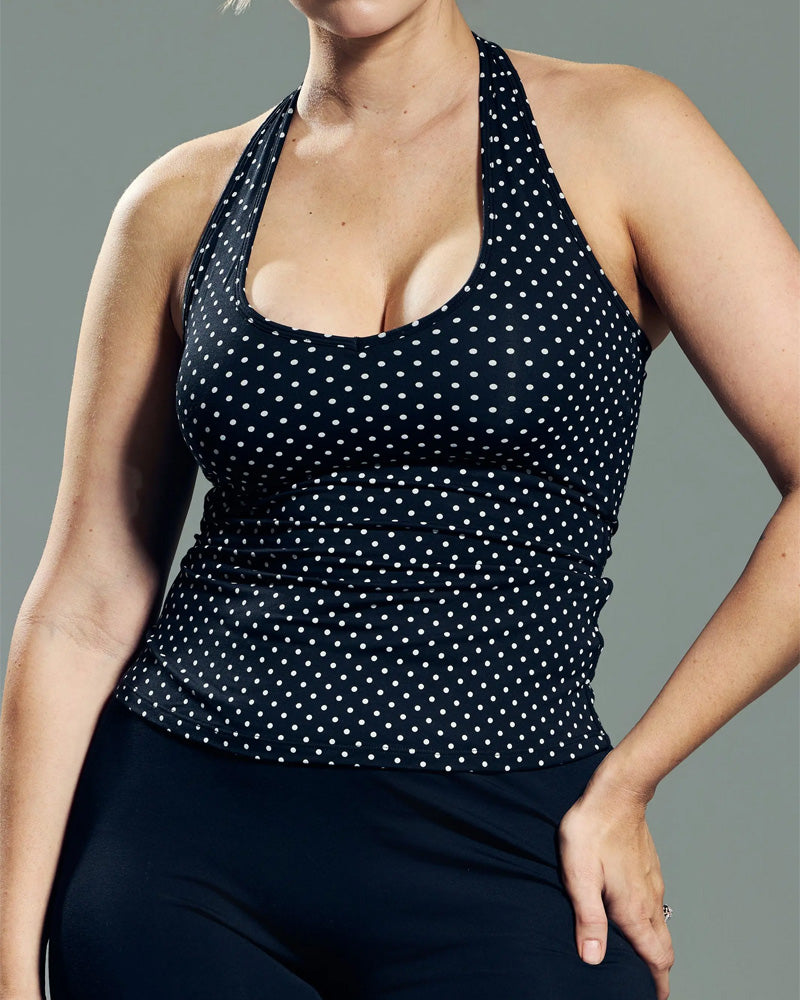 Tank Top Halsringning Prickig