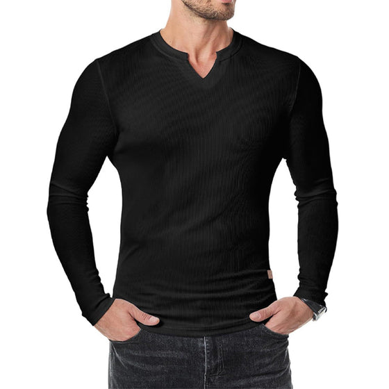 Slim Fit V-Ringad Longline Muscle Shirt För Män