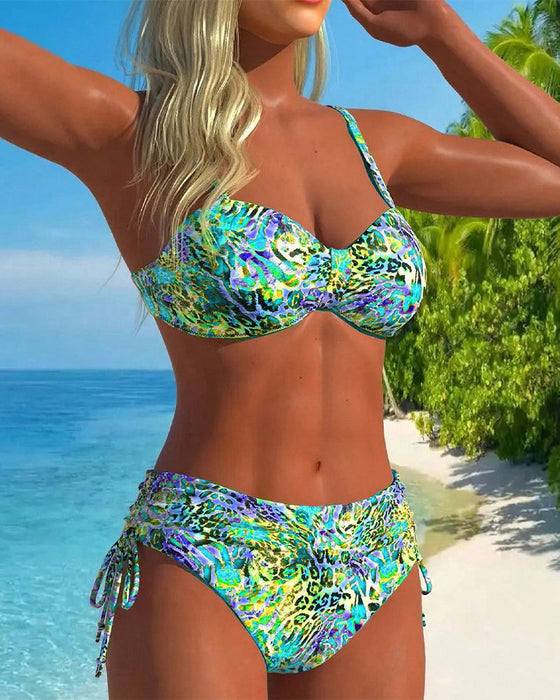 Ögonfallande Delad Badkläder med Leopardmönster