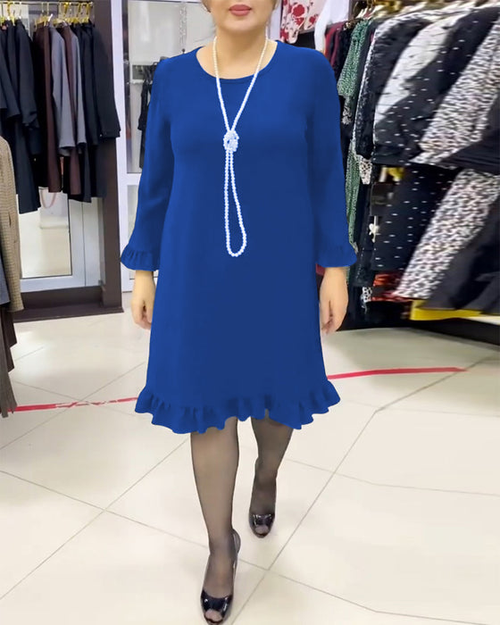 Patchwork volang enfärgad klänning