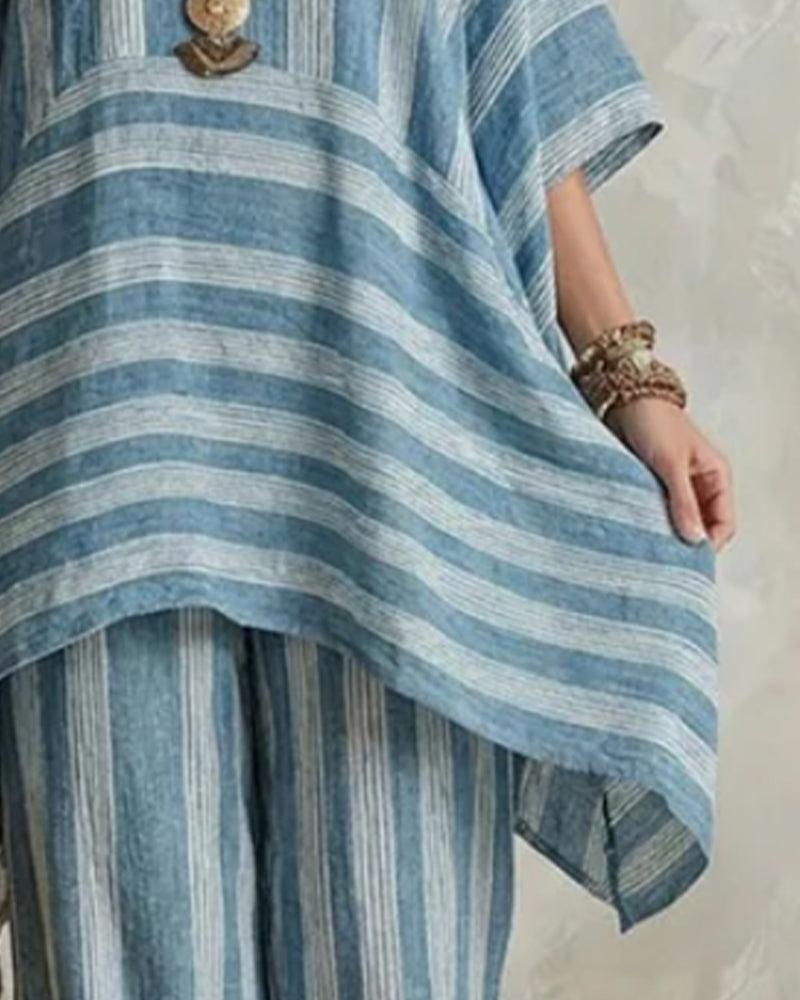 Set V-Ringad Oregelbunden Randig Matchande