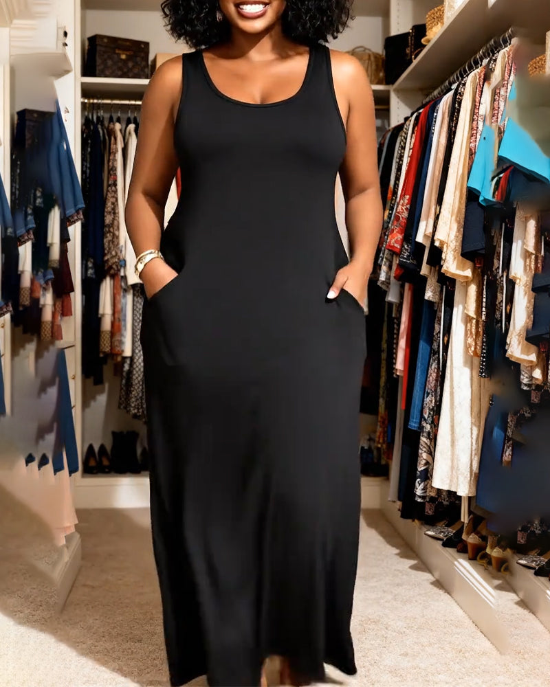 Klänning Ärmlös Lång A-Linje