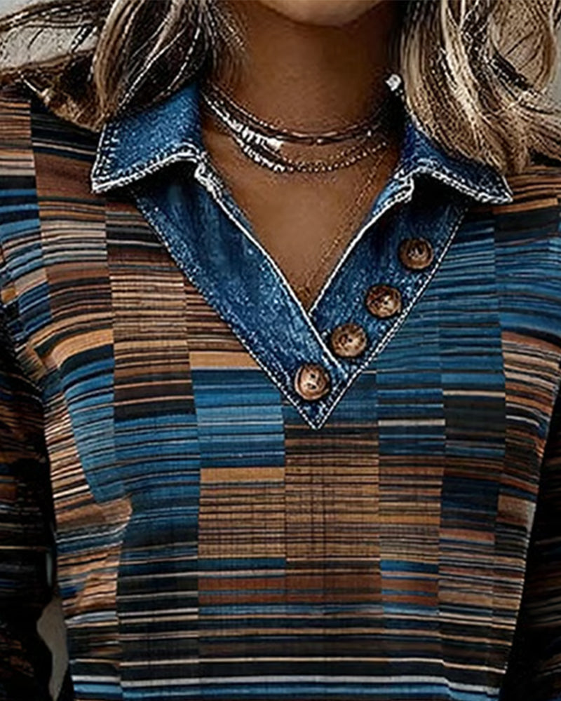 Topp Denim Patchwork Rand Vintage