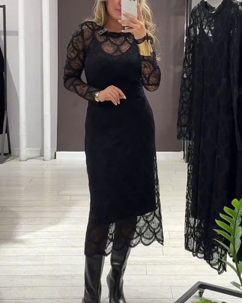 Cover Up & Cami Klänning Set Spets