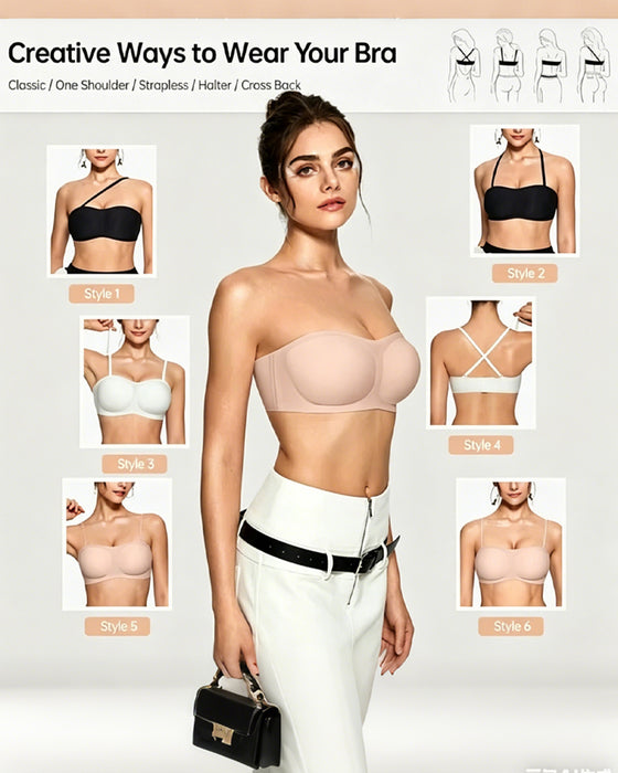 Bh Axelbandslös Enfärgad Push-Up