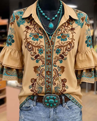 Blus Slag Vintage Casual
