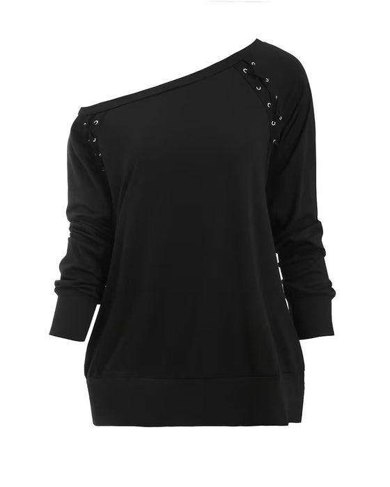 Blus Stilig En-Axel Knyt