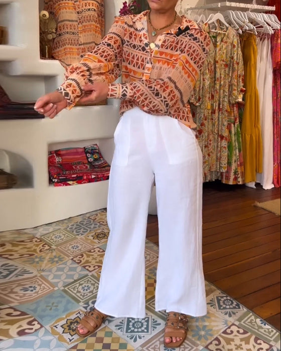 Skjorta med slag och retrotryck