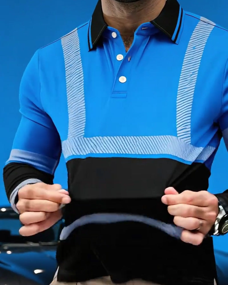 Skjorta Färgblock Randig Lång Ärm