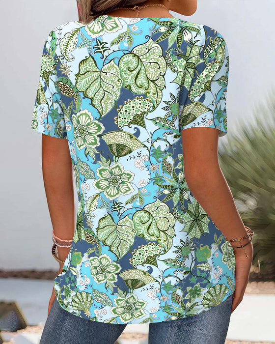 Blus Kortärmad Blommig Allsidig